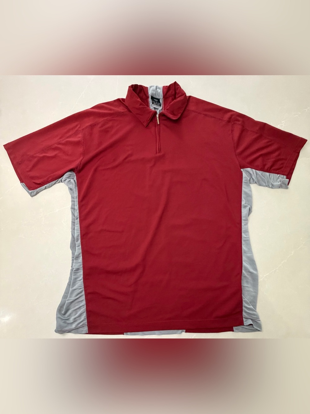 Vintage Nike Sphere React Men's Red Short-Sleeve Quarter-Zip Golf Polo, XL